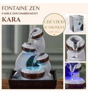  vue rapprochée sur la texture minérale de la fontaine kara et l'eau en mouvement