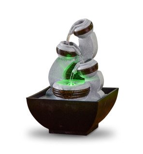  fontaine kara en fonctionnement avec jeux de lumière et cascade d'eau relaxante