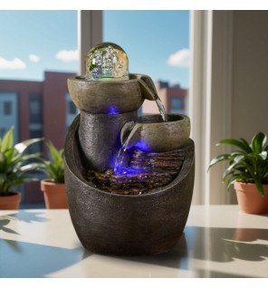  vue rapprochée sur la texture minérale et naturelle de la fontaine d'intérieur