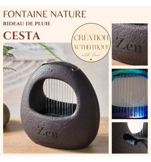  vue rapprochée sur la texture de la fontaine en résine effet pierre