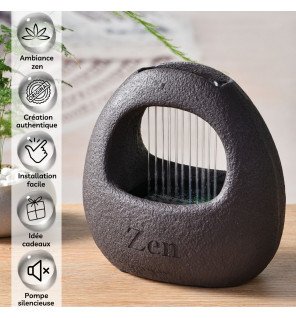  lumière led bleutée accentuant l'effet apaisant de l'eau qui s'écoule