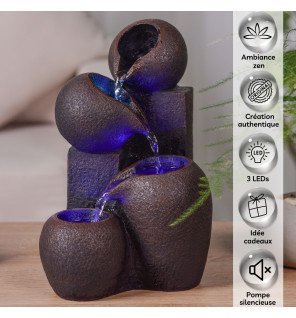  ambiance tamisée avec la fontaine luba diffusant une lumière douce