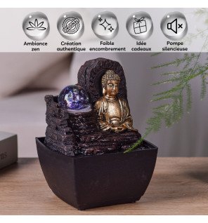  fontaine décorative installée dans un salon moderne pour créer une atmosphère sereine