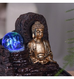  vue latérale montrant la lumière led et la cascade d'eau