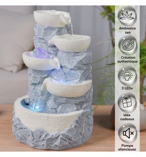  fontaine d'intérieur nature installée sur un bureau pour favoriser la détente et la créativité
