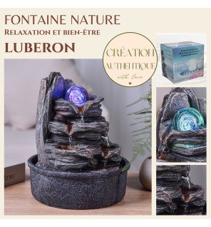  fontaine d'intérieur avec lumière led allumée créant une atmosphère relaxante