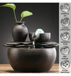  lumière led multicolore illuminant la fontaine et créant une atmosphère relaxante