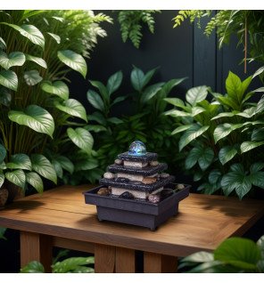 fontaine d'intérieur installée dans un coin lecture pour une atmosphère apaisante