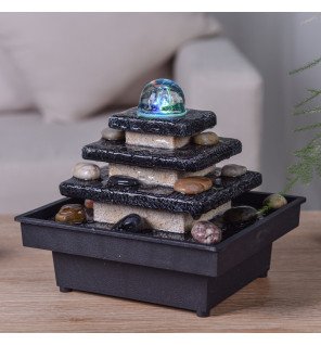  présentation de la fontaine zen dans une chambre pour instaurer une sensation de sérénité