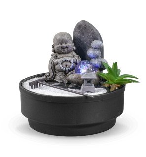  fontaine jardin zen en situation dans une chambre pour une atmosphère apaisante avant le coucher