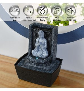  fontaine d'intérieur installée dans un salon moderne pour créer un espace de détente