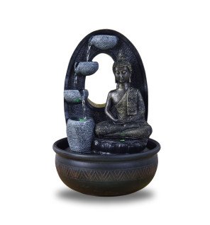  fontaine d'intérieur harmonie vue du dessus mettant en valeur le mouvement de l'eau