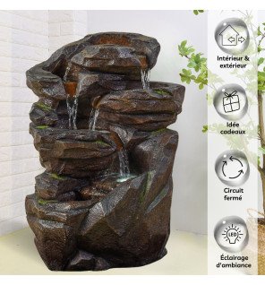  vue rapprochée sur les matériaux robustes et résistants aux intempéries de la fontaine