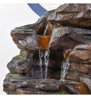  fontaine de jardin niagara intégrée dans un décor naturel avec plantes vertes
