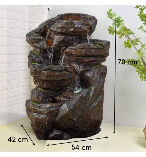  fontaine niagara en pierre synthétique installée près d’un bassin d’eau