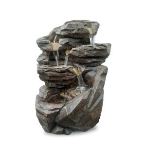  fontaine niagara zen'light associée à des galets et des éléments naturels pour une ambiance zen