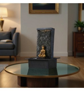  fontaine décorative zen'light avec bouddha et cascade d'eau pour méditation
