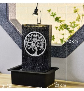  gros plan sur l'éclairage led intégré sous la cascade