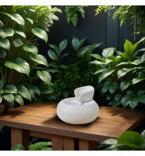  détail du circuit fermé de la fontaine toby pour une utilisation pratique et sans éclaboussures