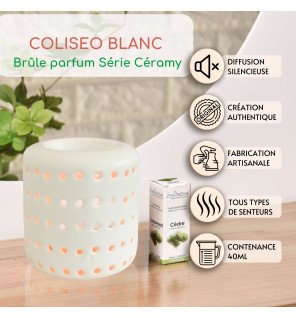  détail du réservoir supérieur du brûle-parfum prêt à accueillir des huiles essentielles