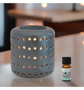  détail du brûle-parfum coliseo noir avec finition mate