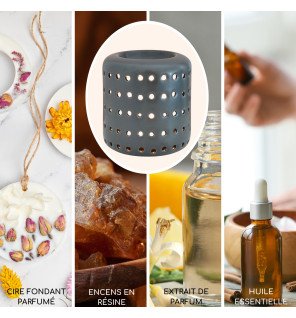  accessoire de bien-être en céramique noire sur une étagère