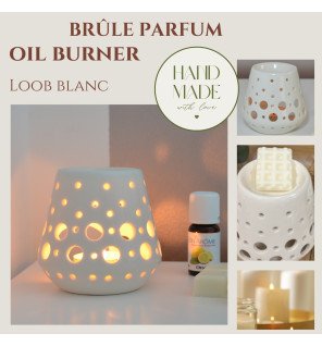  ambiance zen avec le brûle-parfum loob blanc et quelques galets décoratifs