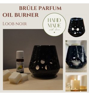  ambiance zen avec le brûle-parfum loob noir diffusant une douce lumière tamisée