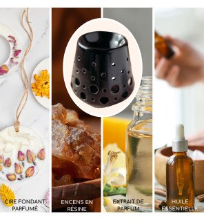  focus sur la base stable et la finition soignée du brûle-parfum en céramique