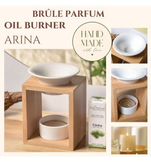  ambiance cocooning avec le brûle-parfum arina diffusant des huiles essentielles dans un intérieur chaleureux