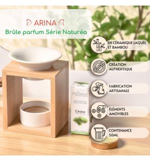  détail du réservoir supérieur du brûle-parfum prêt à accueillir quelques gouttes d’huile essentielle