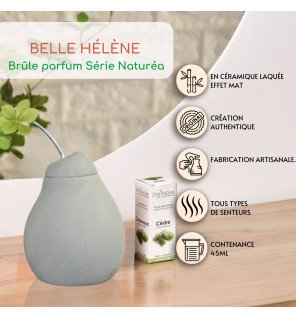  brûle-parfum céramique placé près de bougies pour une atmosphère chaleureuse
