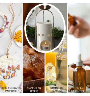  brûle-parfum inspiration placé dans un salon moderne pour diffusion naturelle