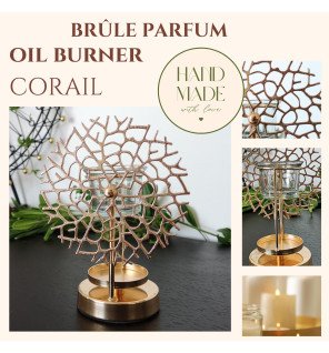  ambiance zen avec le brûle-parfum corail inspiration diffusant une douce lumière