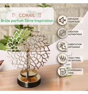  brûle-parfum corail inspiration utilisé dans un salon moderne