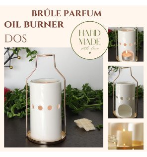  ambiance zen avec le brûle-parfum allumé diffusant une lumière douce