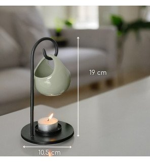  détail du design épuré du brûle-parfum inspiration seis avec ses courbes élégantes et sa finition mate