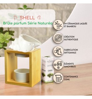  vue rapprochée sur la texture lisse de la céramique blanche du brûle-parfum