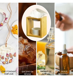  brûle-parfum shell avec une bougie chauffe-plat prêt à parfumer la pièce