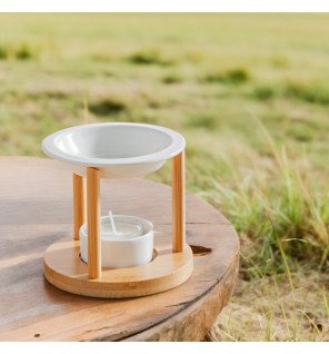  ambiance zen avec le brûle-parfum simplicity athena diffusant une légère vapeur parfumée