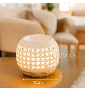  brûle-parfum céramy coeur accompagné d’accessoires bien-être et d’huiles essentielles