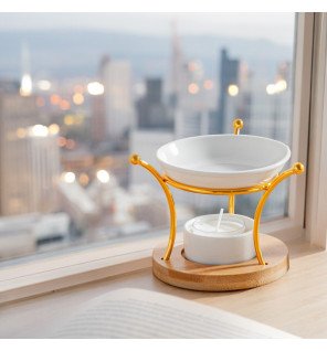  ambiance zen avec le brûle-parfum allumé et diffusion de senteurs