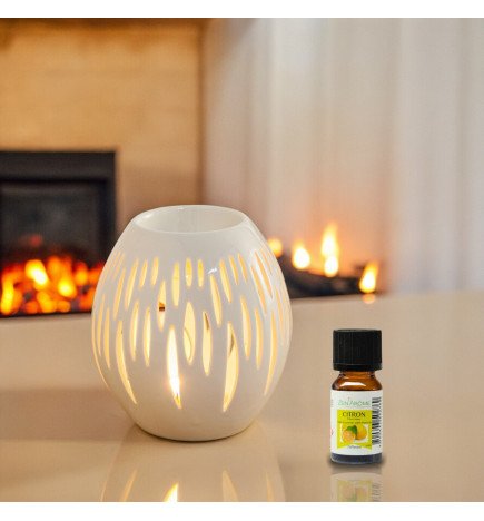 Ovali blanc - Brûle-Parfum Céramy