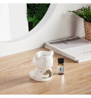  brûle-parfum céramy teddy avec une bougie chauffe-plat insérée