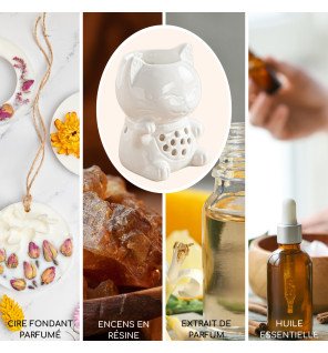  vue latérale du brûle-parfum montrant son design épuré et ses courbes harmonieuses