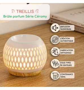  vue rapprochée du brûle-parfum mettant en valeur la finesse de la céramique