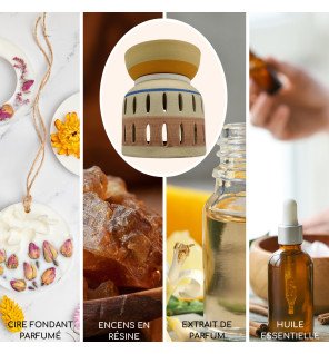  vue latérale du brûle-parfum mettant en avant ses courbes élégantes