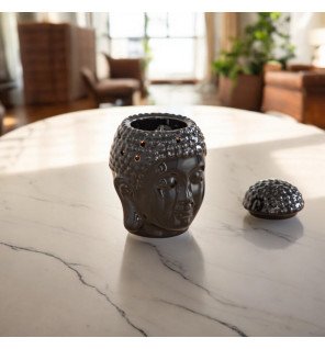  brûle-parfum céramy noir avec lumière tamisée pour une ambiance apaisante