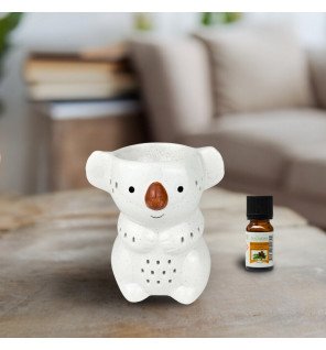  vue latérale du brûle-parfum koko en pleine diffusion de senteurs