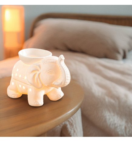 Tandor Blanc - Brûle-Parfum Céramy éléphant